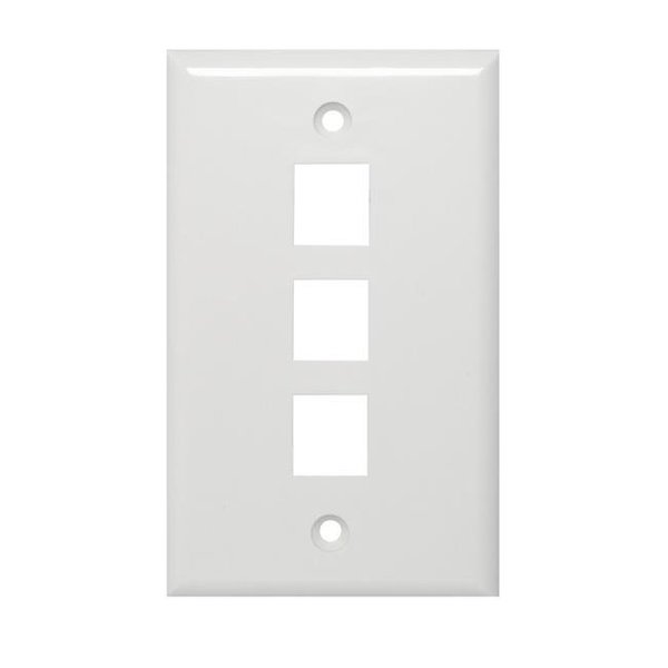 Channel Vision Channel Vision CVG-3GW 3 Jack Gang Plate - White CVG-3GW